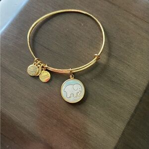 Alex and Ani X Ivory Ella Mint Green Elephant Charm Bangle Bracelet